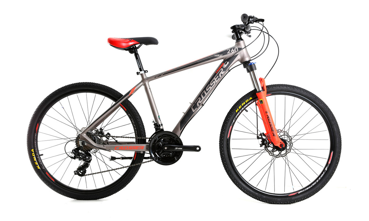 Велосипед Crosser Solo 26" 2021, размер М, серо-красный